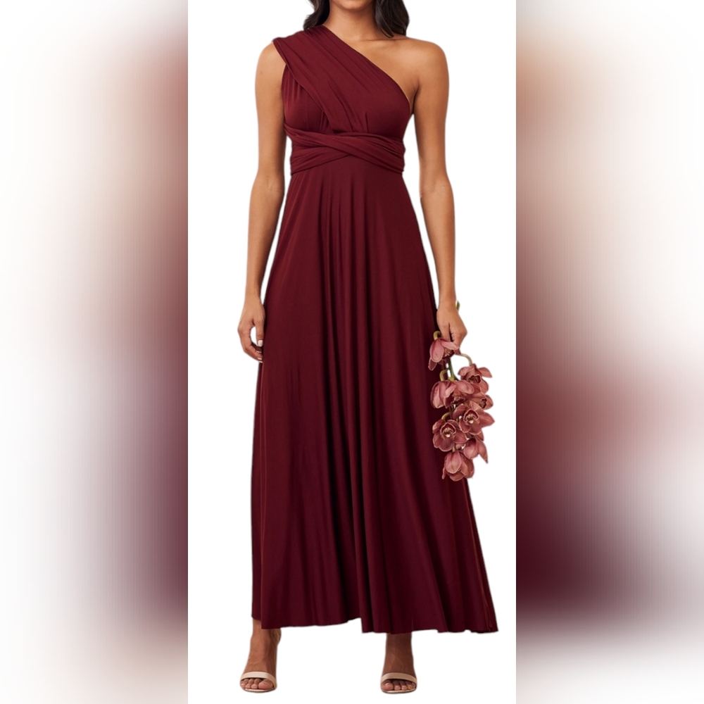 Tricks of the Trade Burgundy Convertible Maxi Dress